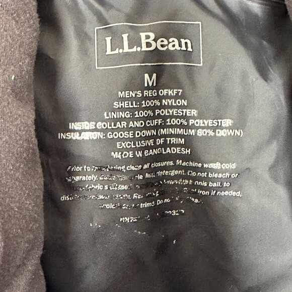 L.L.Bean Mens Goose Down Insulated Puffer Jacket M Blue Winter Warm Outerwear - Picture 3 of 11